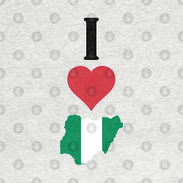 I Heart Nigeria I Love Nigerian National Flag Map Vertical by Sports Stars ⭐⭐⭐⭐⭐